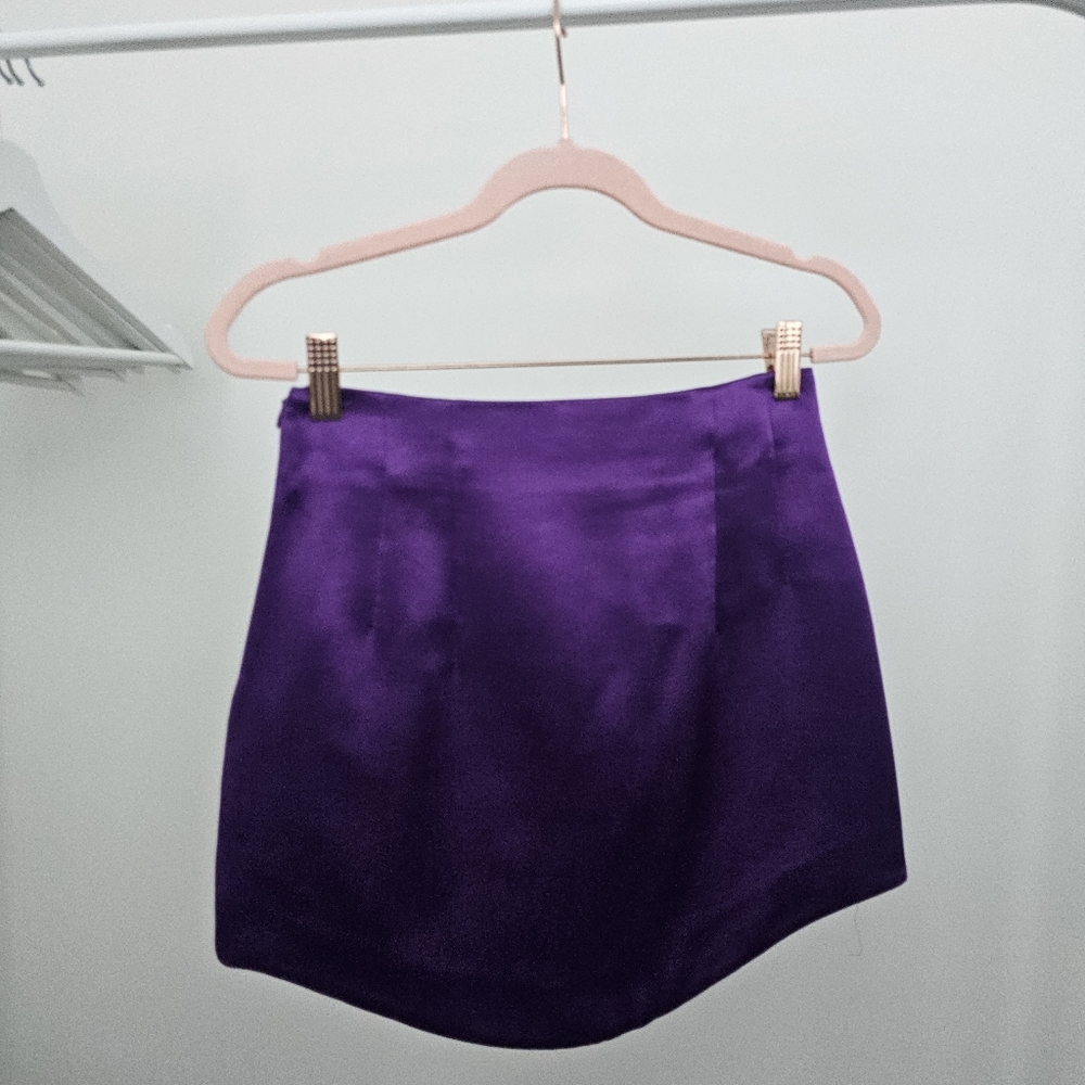 Zara Purple Mini Satin Skirt